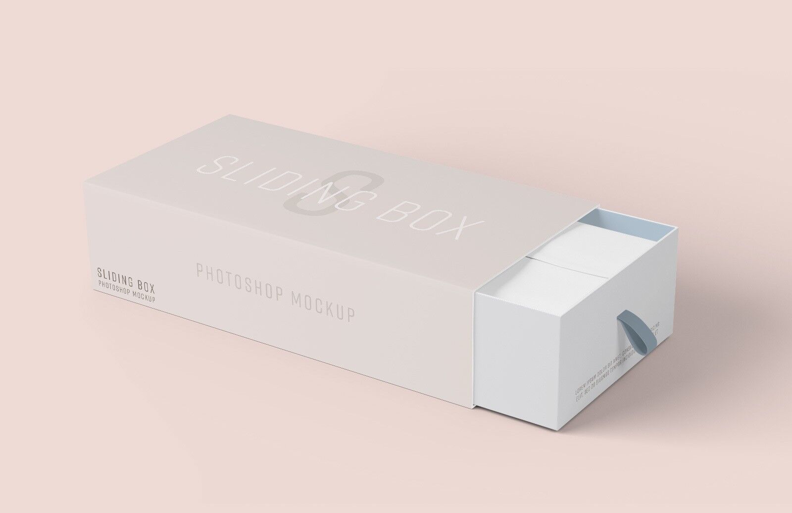 Perspective View Slightly Open Sliding Gift Box Mockup FREE PSD