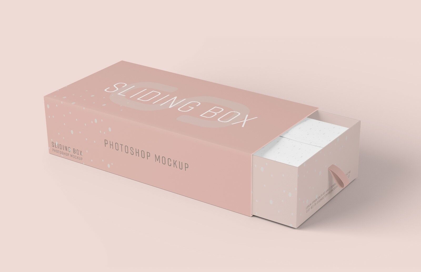Perspective View Slightly Open Sliding Gift Box Mockup FREE PSD