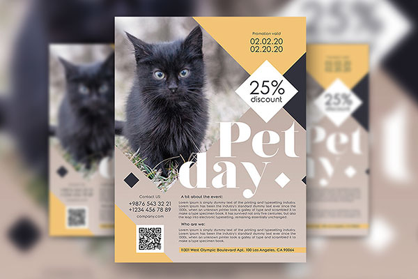 Pet Day Facebook Cover and Flyer Template FREE PSD