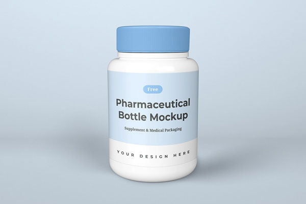 Pharmaceutical Bottle Packaging PSD Mockup FREE PSD