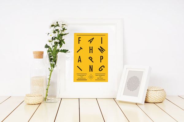 Photo Frame Mockup On Desk Along With Vases FREE PSD
