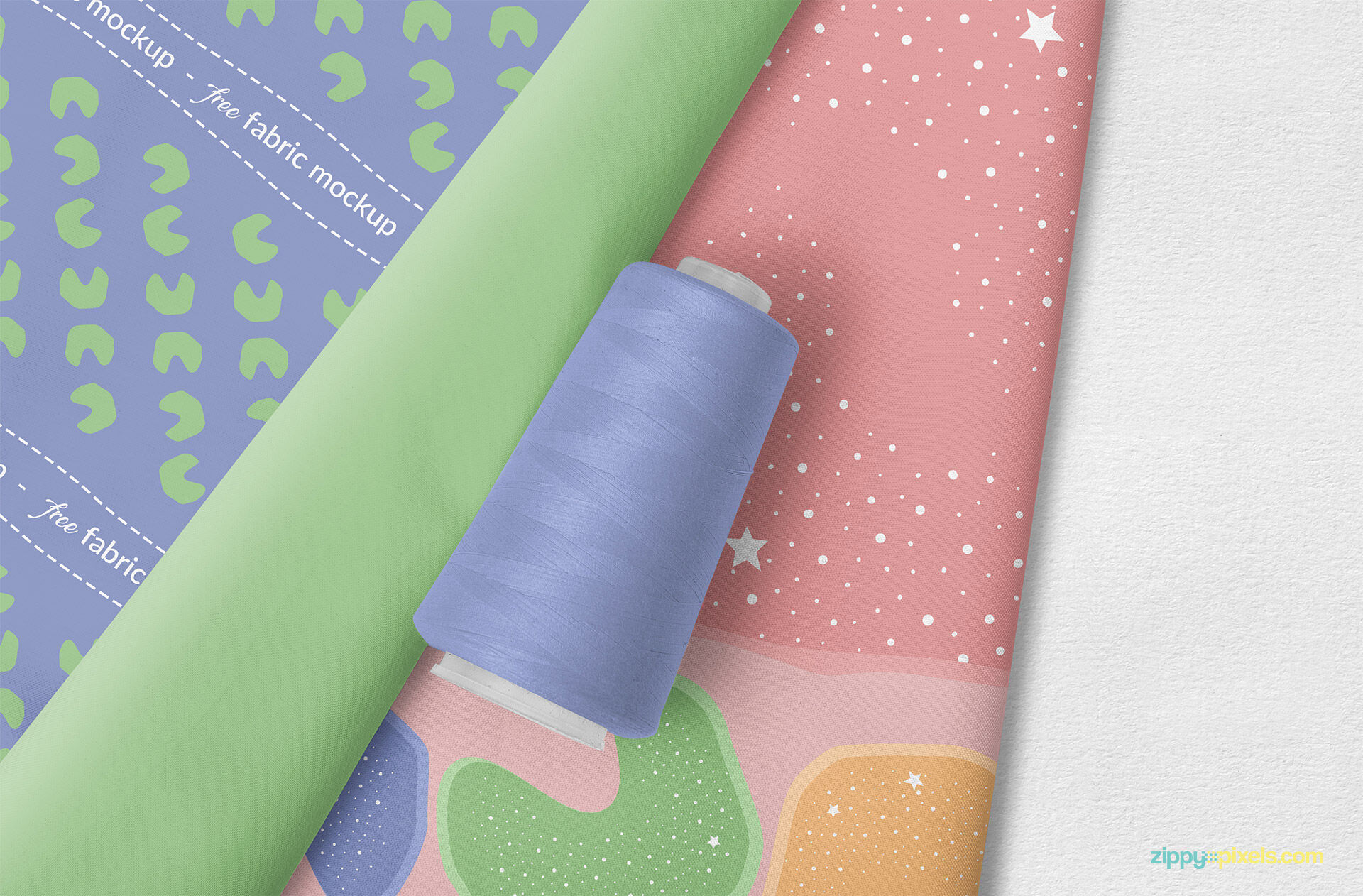 Photorealistic Fabric with a Thread Cone Mockup FREE PSD