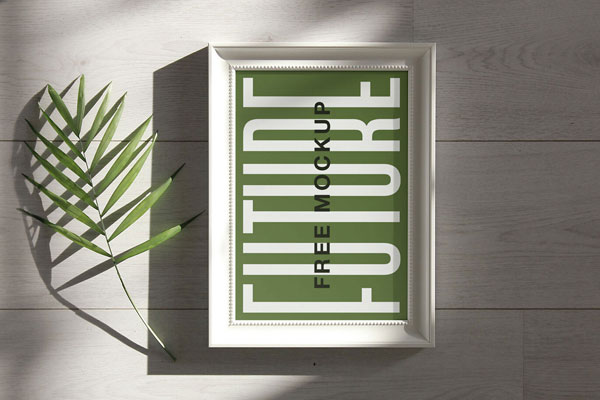 Picture Frame Mockup With A Plant FREE PSD