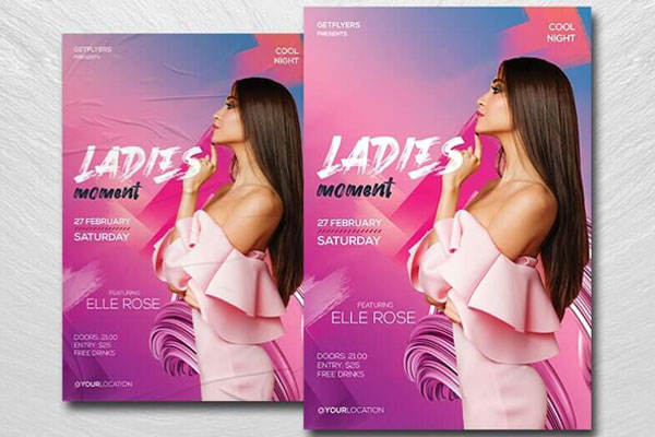 Pink and Violet Classy Ladies Moment Flyer Template FREE PSD