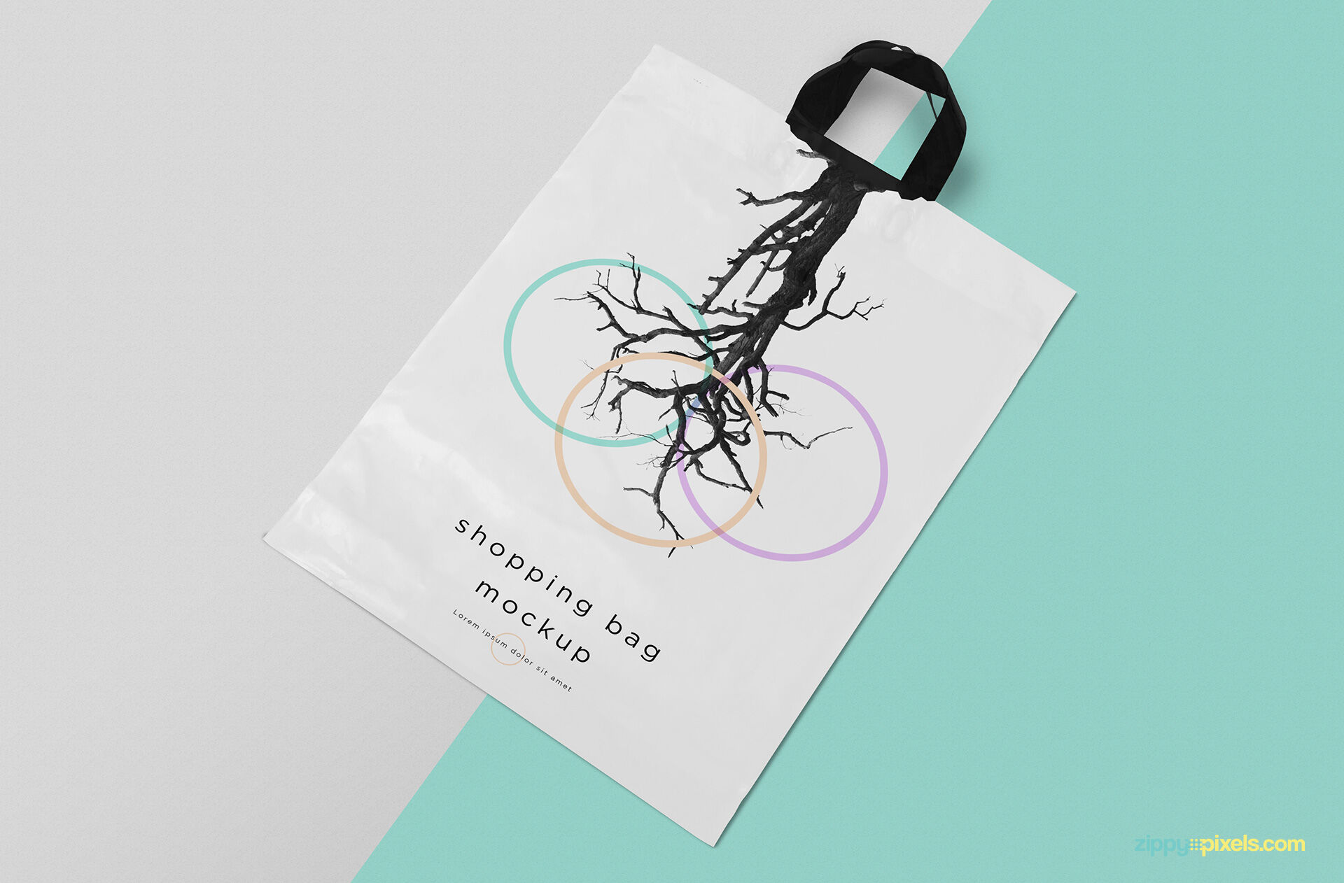 Polythene Shopping Bag with Strong Handles Mockup FREE PSD