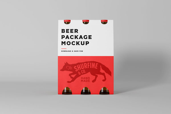 Realistic Beer Package Mockup FREE PSD