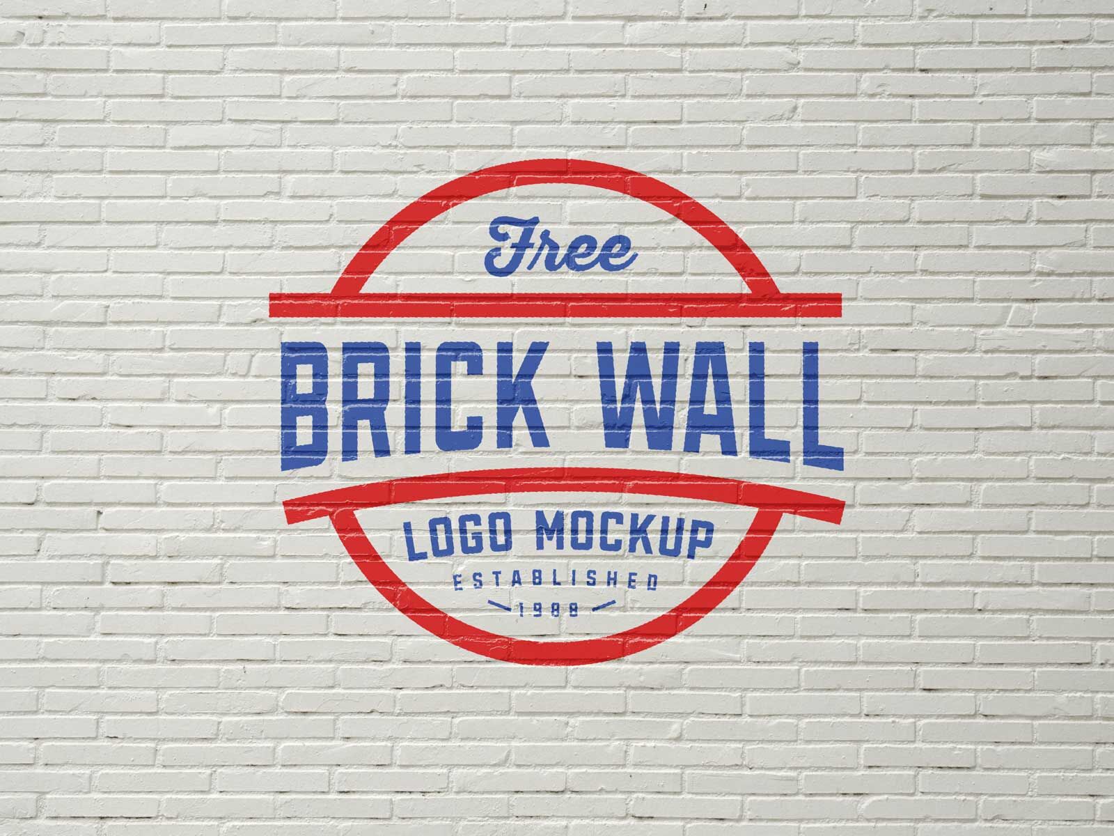 Realistic Front View Of Brick Wall Logo Mockup FREE PSD