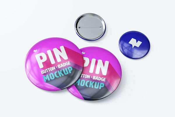 Three Round Pin button Badge Mockups Free Download | Resource Boy