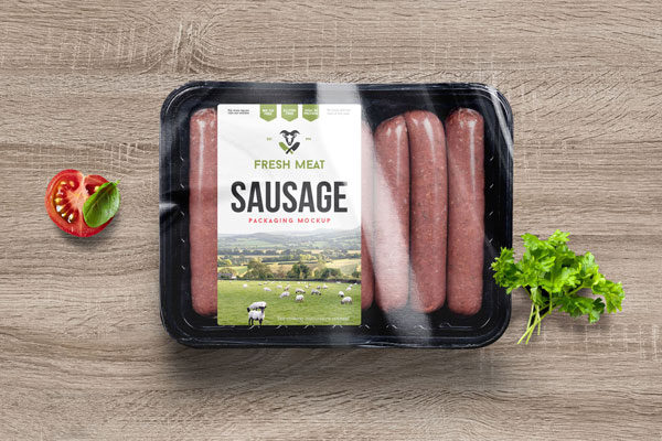 Sausage Packaging With Visible Top View Mockup FREE PSD