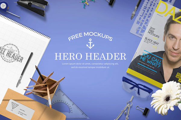 Scene Generator Mockup for Hero Images in Top View FREE PSD