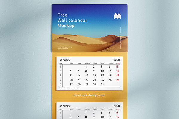 Set of Three Panel Wall Calendars Mockup FREE PSD