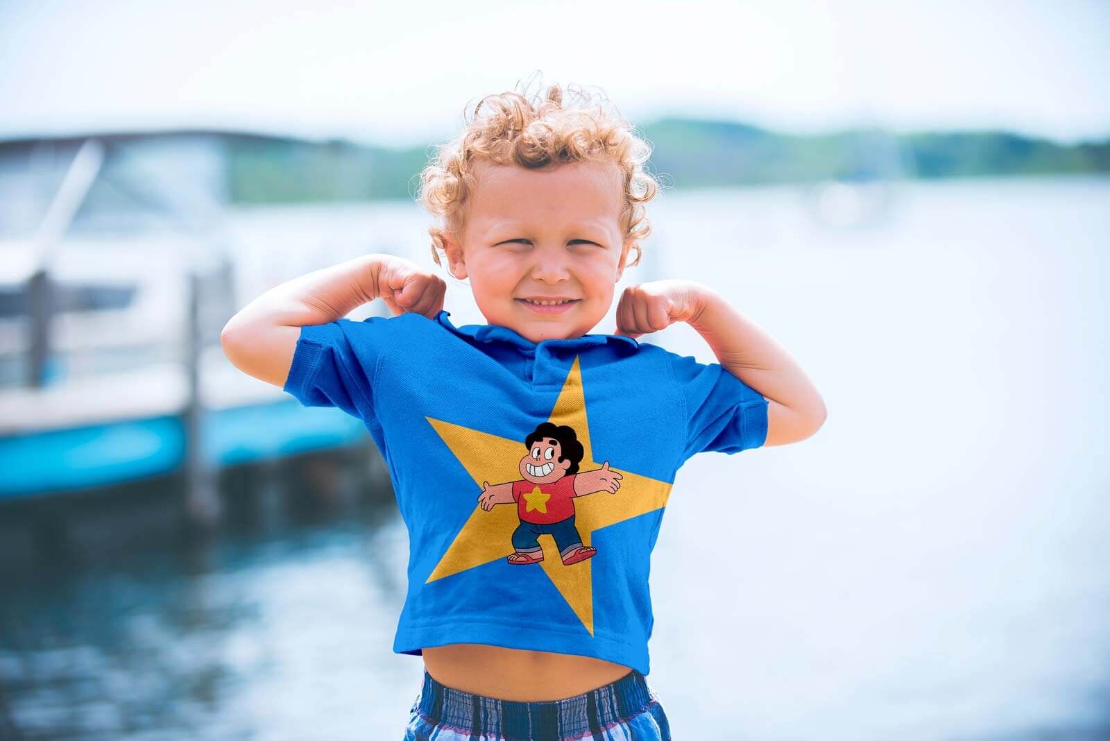 Short Sleeves Children's Fancy T-Shirt Mockup FREE PSD