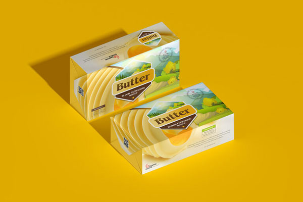 Side View Two Butter Block Packaging Mockup FREE PSD