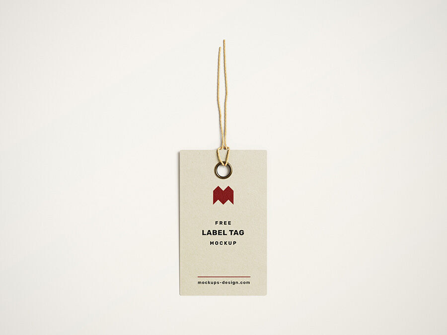 Simple Label Tag Mockup On A White Background FREE PSD