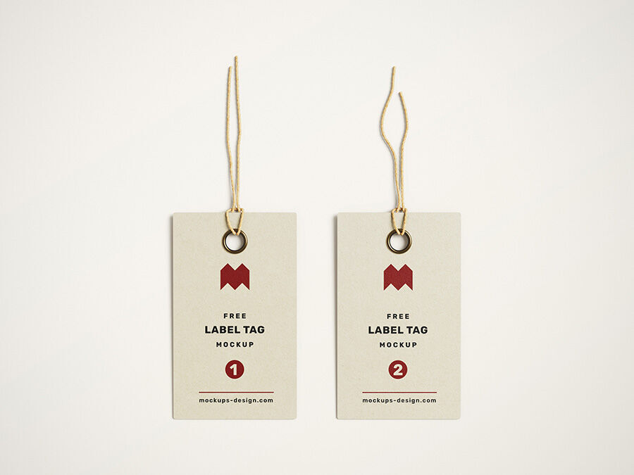 Simple Label Tag Mockup On A White Background FREE PSD