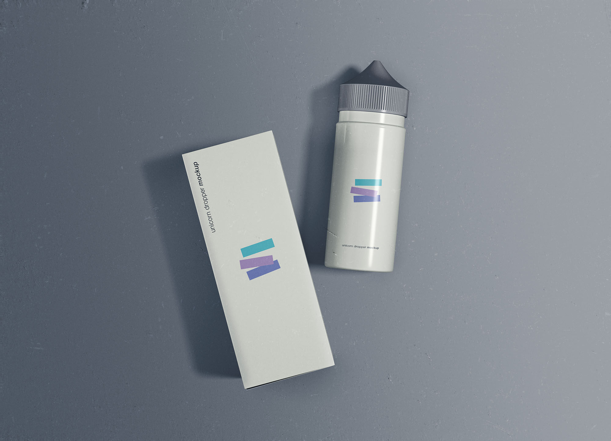 Simple Unicorn Dropper Mockup With Box Packaging FREE PSD