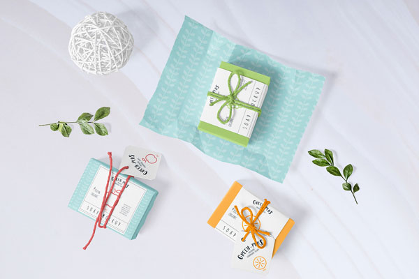 Soap Packaging Mockup with Strings Tied Around it FREE PSD