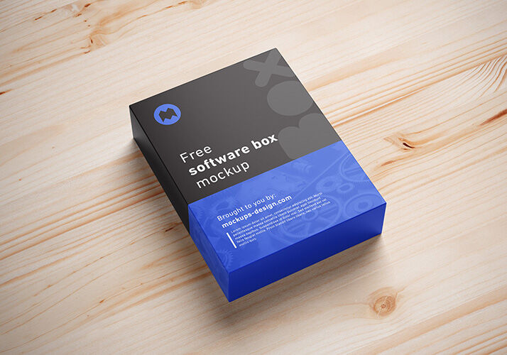 Software Box in Diffrent Angles and Views Mockup FREE PSD