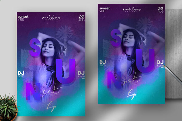 Splash Party and DJ Artist Flyer Template FREE PSD