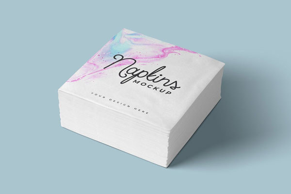 Stack of Paper Napkins Mockup FREE PSD