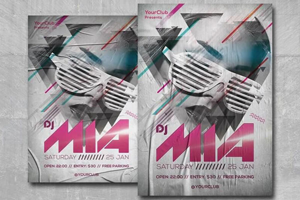 Techno Futuristic DJ Night Free Flyer Template FREE PSD