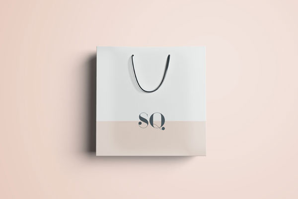 Three Mockups Showing Square Shopping Bag from Different Point of Views FREE PSD