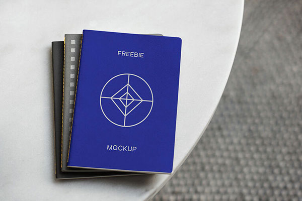 Three Notebooks Mockup Above Each Other FREE PSD