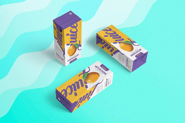 Top Side View of Multiple Juice Box Mockup FREE PSD