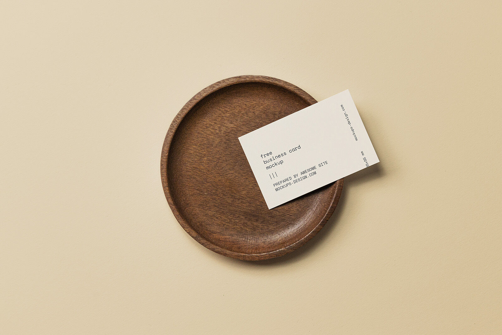 Top View of Clean Business Card Mockup in a Bowl (FREE) | Resource Boy