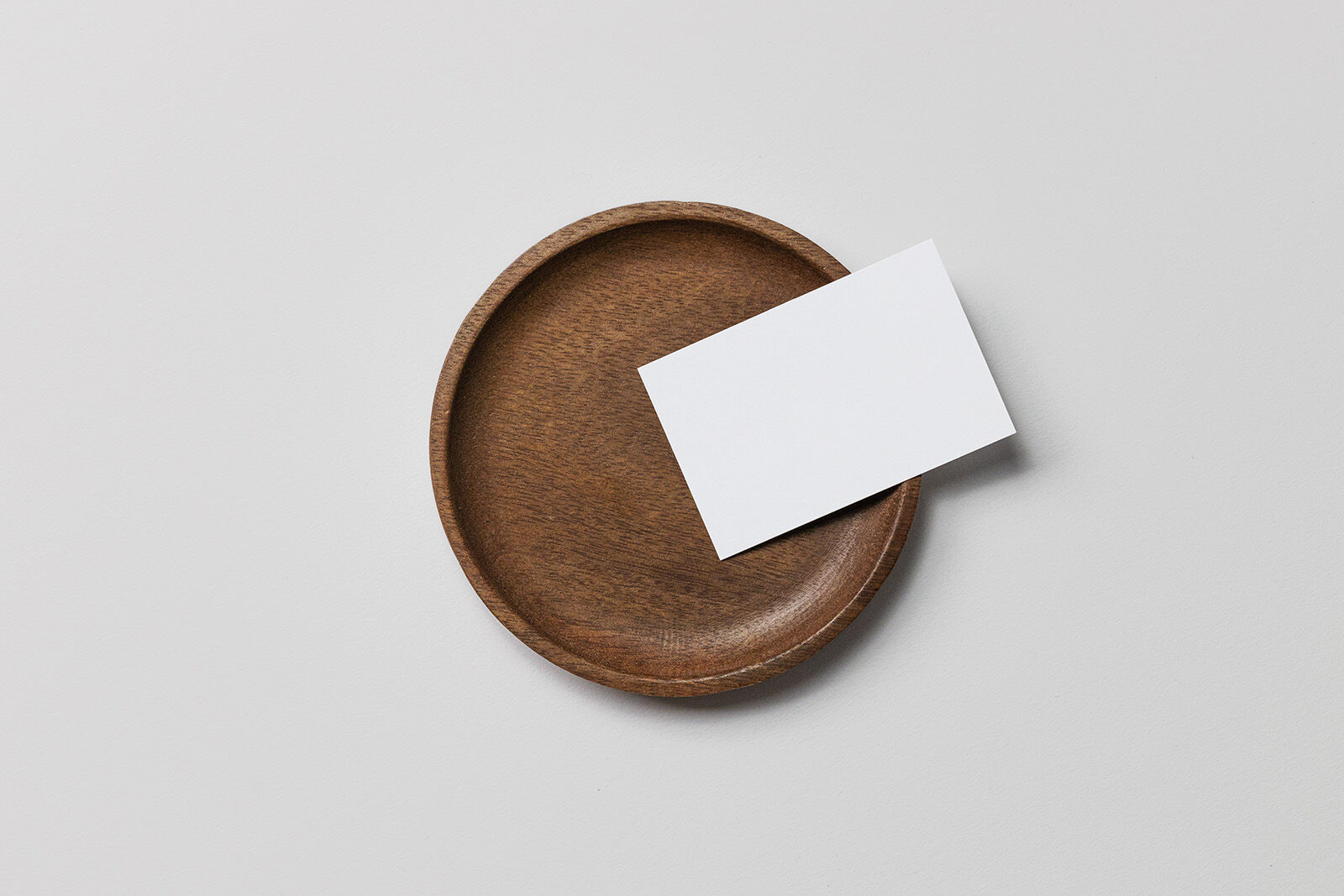 Top View of Clean Business Card Mockup in a Bowl FREE PSD