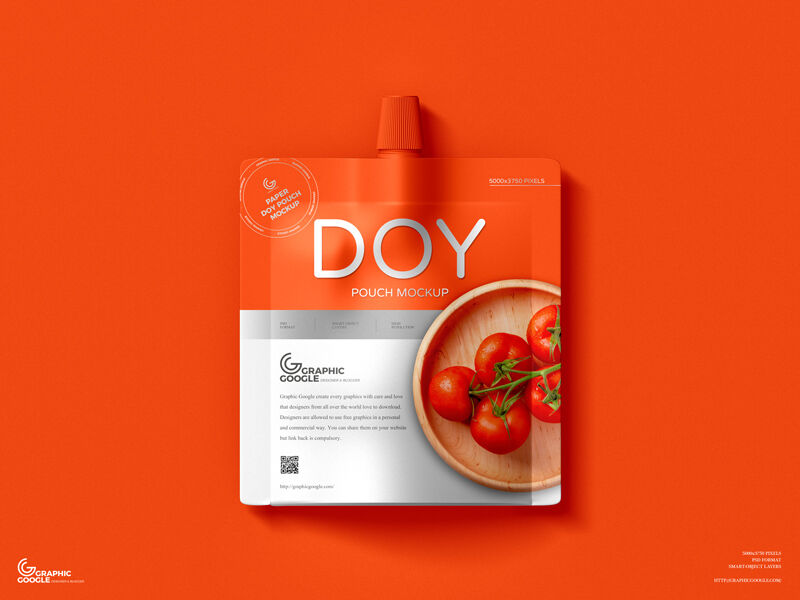 Top View of Paper Doypack Pouch Mockup FREE PSD