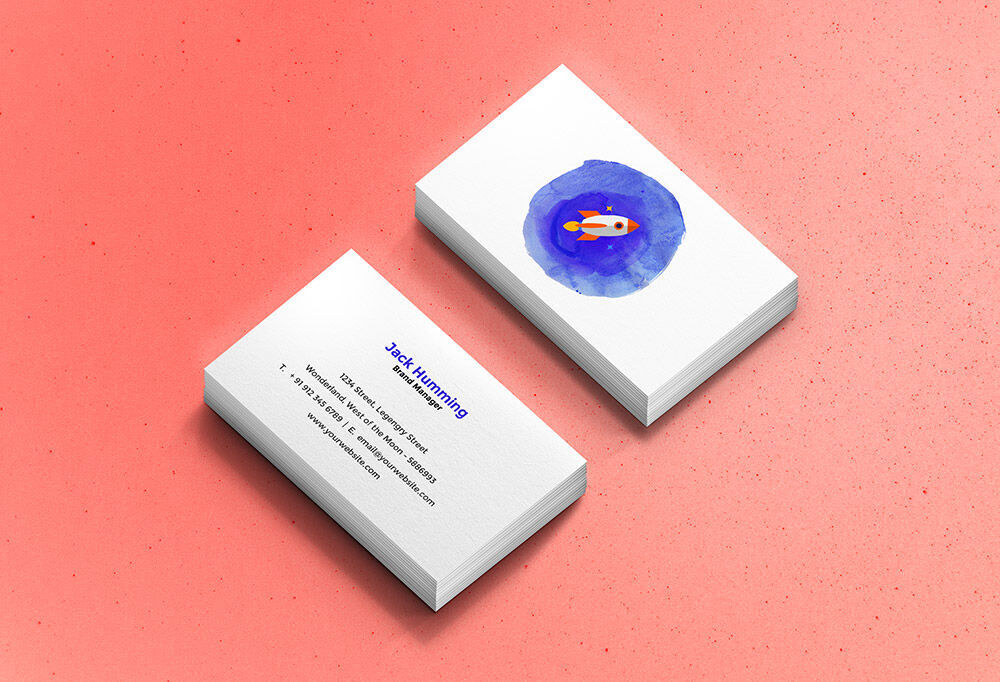 Top View of Two Stacked Business Cards Mockup FREE PSD