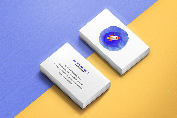 Top View of Two Stacked Business Cards Mockup FREE PSD