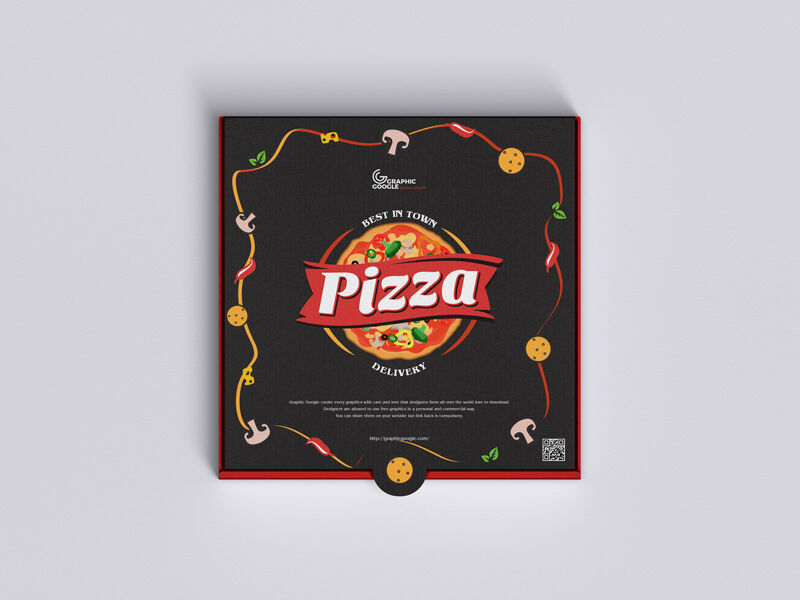 Top View Packaging Pizza Mockup FREE PSD