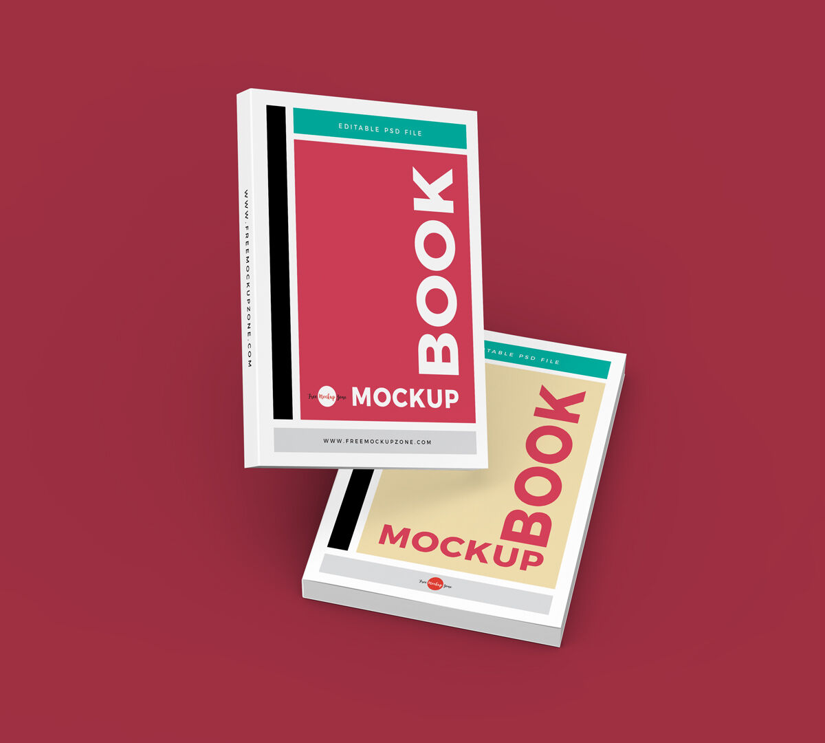 Two Floating Book Cover Mockup FREE PSD