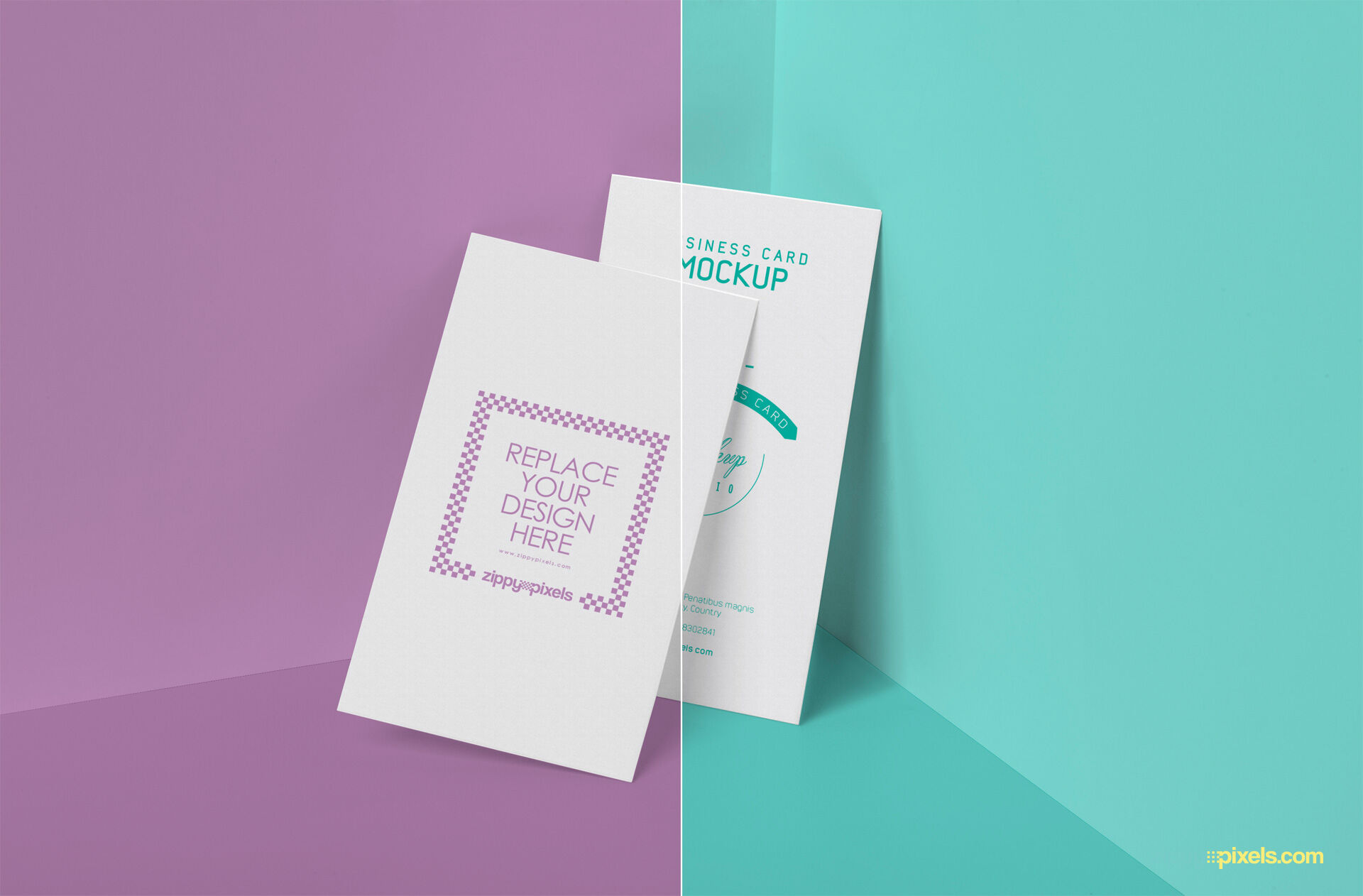 Two Front View Business Cards Mockup FREE PSD