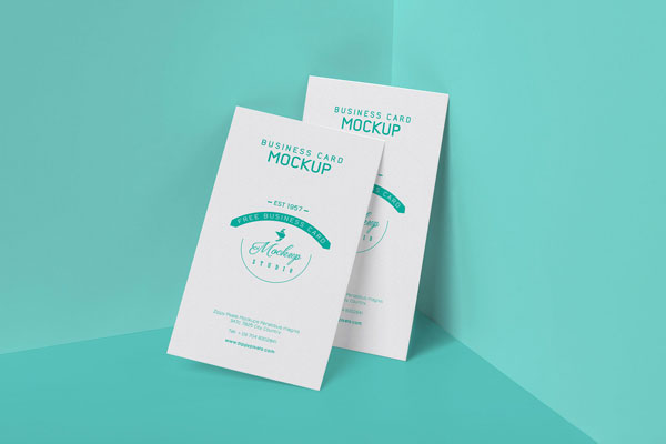 Two Front View Business Cards Mockup FREE PSD