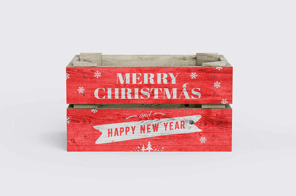 Two Mockups Featuring Two Wooden Christmas Boxes FREE PSD