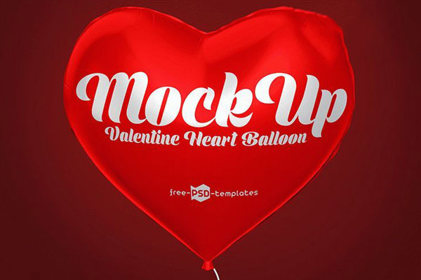 Two Mockups Featuring Valentine Heart Balloons FREE PSD