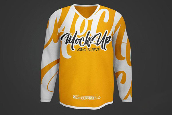 Two Mockups of a Long Sleeve Shirt from Front and Angled Views FREE PSD