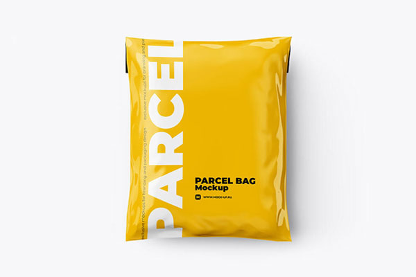 Two Mockups Showing Front View of Rustling Shipping Bags FREE PSD