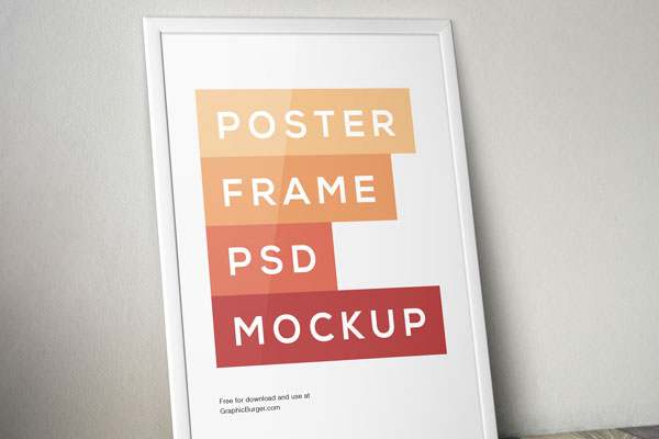 Two Mockups Showing Landscape and Portrait Position of Poster Frame FREE PSD