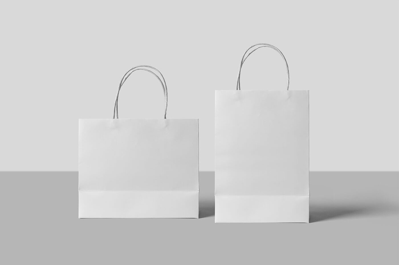 Two Paper Shopping Bags Mockup FREE PSD
