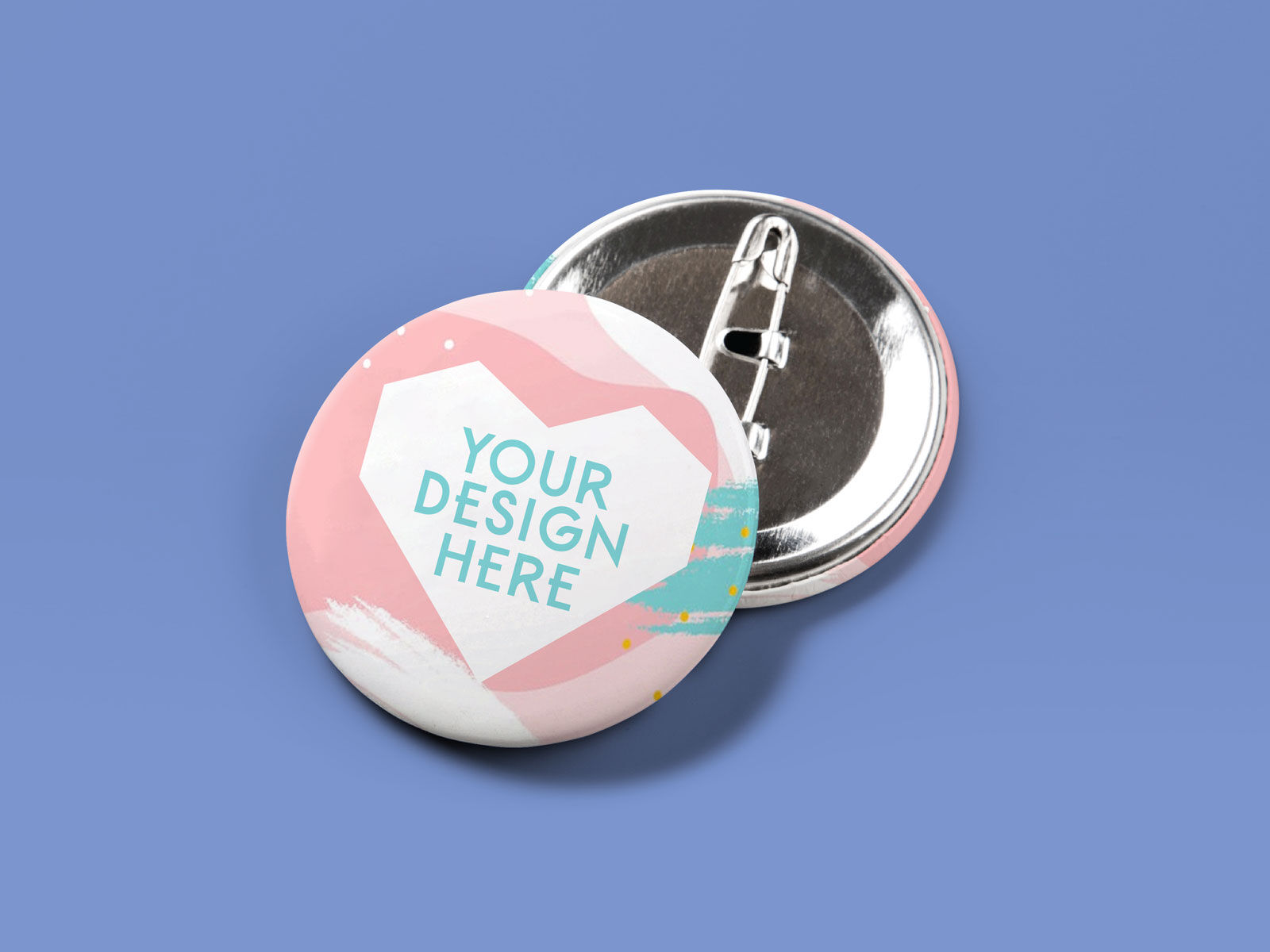 Two Pin Button Badge Mockup Front and Back FREE PSD