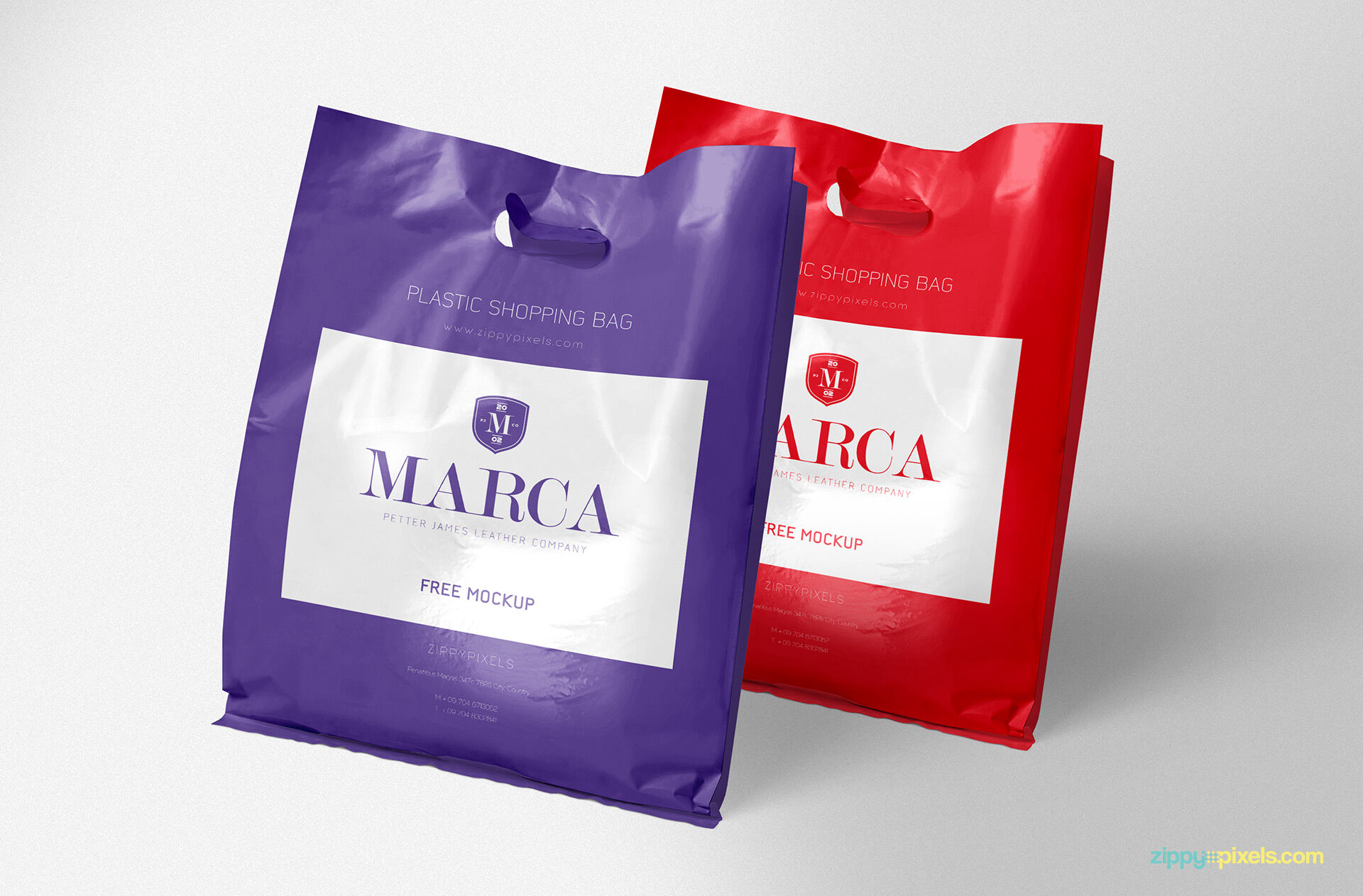Two Plastic Shopping Bag Mockups FREE PSD