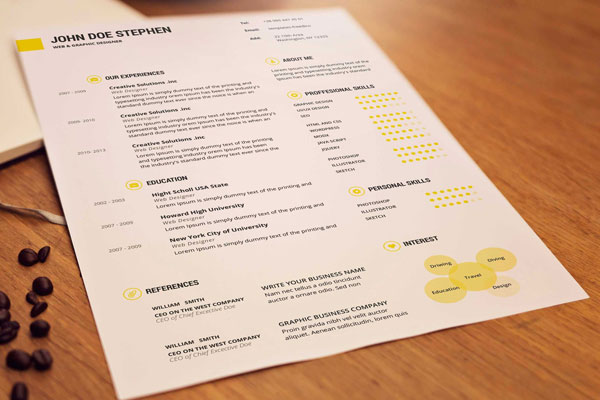 Two Resume Mockup One With and One Without Background FREE PSD