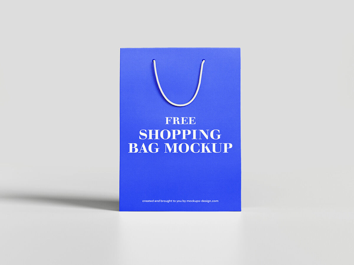 Two Shopping Bags Mockup In Blue Color FREE PSD
