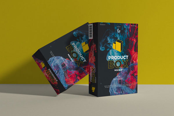 Two Vertical Product Packaging Boxes Mockup FREE PSD