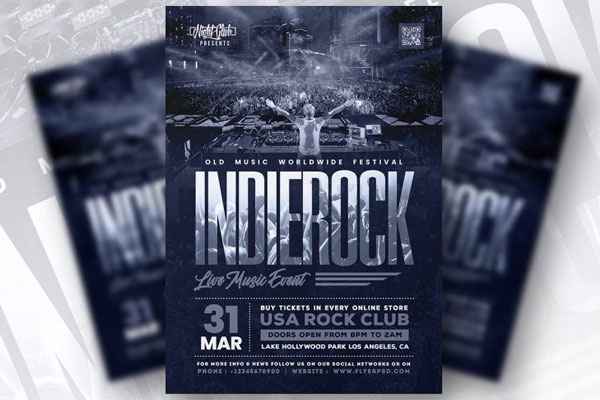 Urban, Modern Music Event Flyer Template FREE PSD