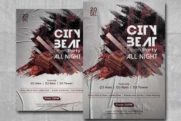 Urban, Modern Party Flyer Template FREE PSD